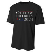 Trump Vance 2024 Outlaw Hillbilly Us Flag Vintage Performance Sprint T-Shirt