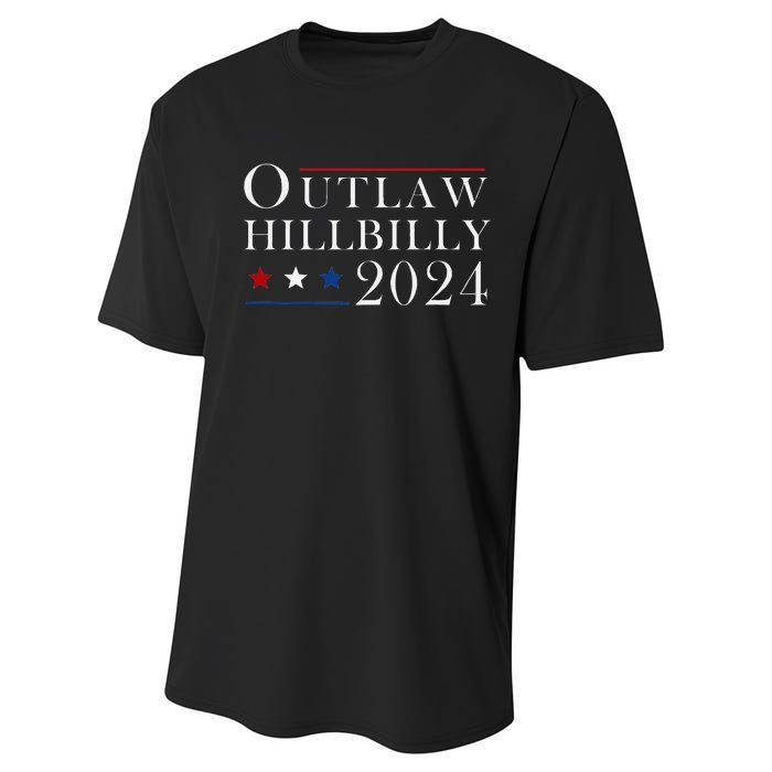 Trump Vance 2024 Outlaw Hillbilly Us Flag Vintage Performance Sprint T-Shirt