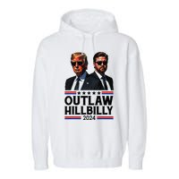 Trump Vance 2024 Outlaw Hillbilly Us Flag Vintage Elections Garment-Dyed Fleece Hoodie