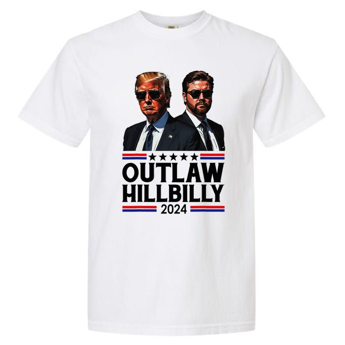 Trump Vance 2024 Outlaw Hillbilly Us Flag Vintage Elections Garment-Dyed Heavyweight T-Shirt