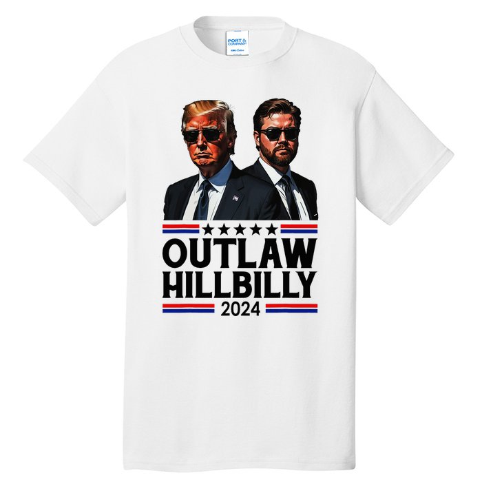 Trump Vance 2024 Outlaw Hillbilly Us Flag Vintage Elections Tall T-Shirt