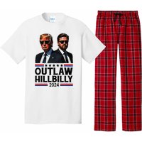 Trump Vance 2024 Outlaw Hillbilly Us Flag Vintage Elections Pajama Set