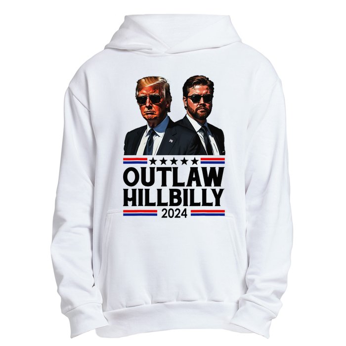 Trump Vance 2024 Outlaw Hillbilly Us Flag Vintage Elections Urban Pullover Hoodie