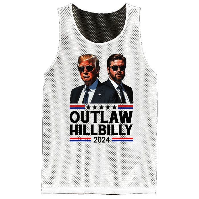 Trump Vance 2024 Outlaw Hillbilly Us Flag Vintage Elections Mesh Reversible Basketball Jersey Tank