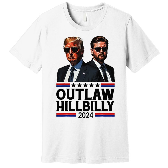 Trump Vance 2024 Outlaw Hillbilly Us Flag Vintage Elections Premium T-Shirt