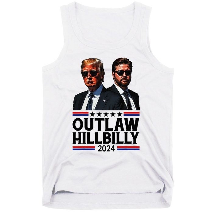 Trump Vance 2024 Outlaw Hillbilly Us Flag Vintage Elections Tank Top