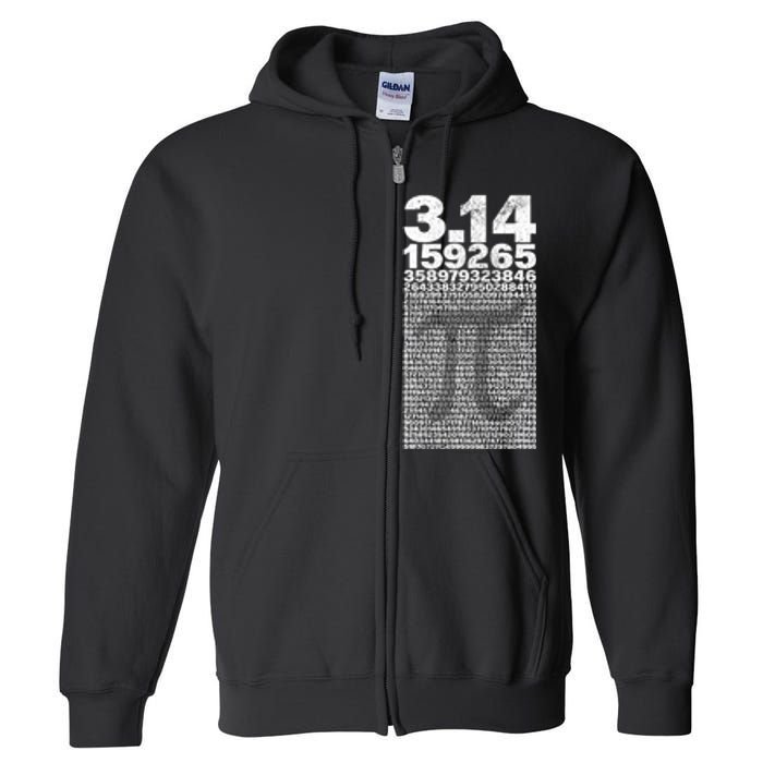 Teacher Vintage 3.14 Pi Digits Happy Pi Day Full Zip Hoodie