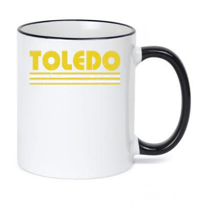 Toledo Vintage 80s Retro Style 11oz Black Color Changing Mug