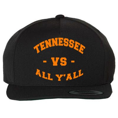 Tennessee Vs All Yall Vintage Style Orange Text Wool Snapback Cap