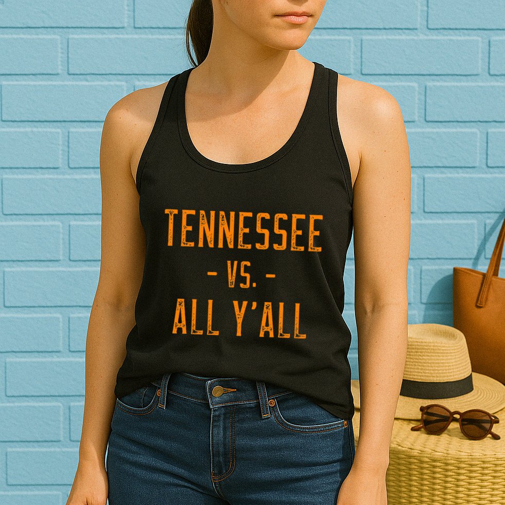Tennessee Vs. All Y’All Sports Weathered Vintage Southern Womens Tank Top