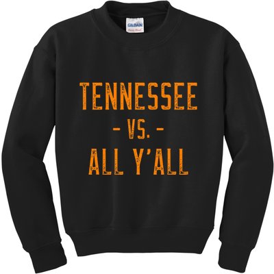 Tennessee Vs. All Y’All Sports Weathered Vintage Southern Kids Sweatshirt