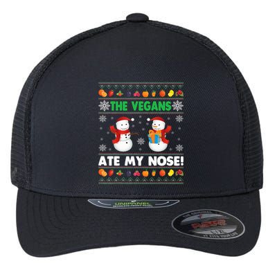The Vegans Ate My Nose Ugly Christmas Sweater Design Flexfit Unipanel Trucker Cap