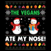 The Vegans Ate My Nose Ugly Christmas Sweater Design Flexfit Unipanel Trucker Cap