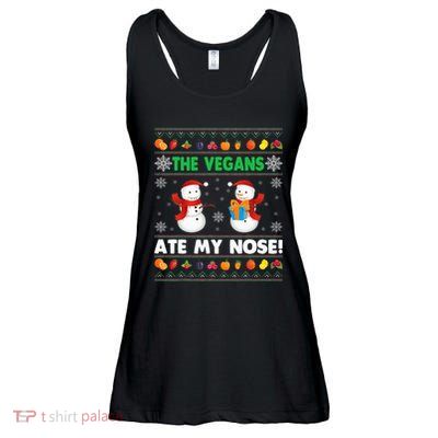 The Vegans Ate My Nose Ugly Christmas Sweater Design Ladies Essential Flowy Tank