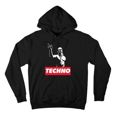 Techno Viking Art For Raver Dj Hard Techno Party Festival Hoodie