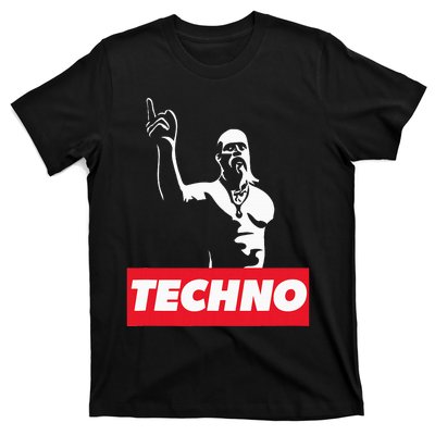 Techno Viking Art For Raver Dj Hard Techno Party Festival T-Shirt