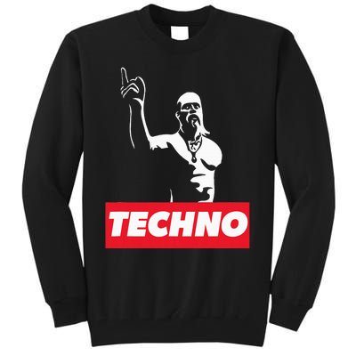 Techno Viking Art For Raver Dj Hard Techno Party Festival Tall Sweatshirt