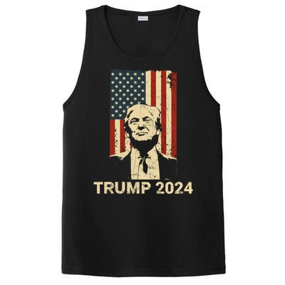 Trump Vintage America Flag Trump 2024 Gift PosiCharge Competitor Tank