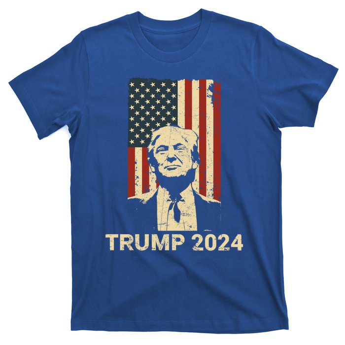 Trump Vintage America Flag Trump 2024 Gift T-Shirt