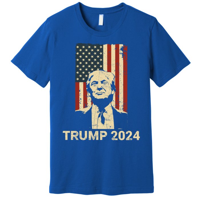 Trump Vintage America Flag Trump 2024 Gift Premium T-Shirt