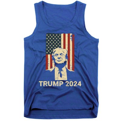 Trump Vintage America Flag Trump 2024 Gift Tank Top