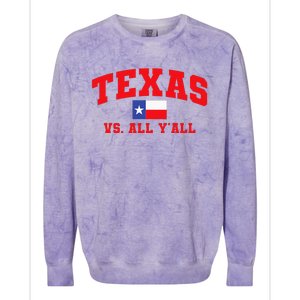 Texas Vs. All Y'All Texas Pride Home State Texas Shape Colorblast Crewneck Sweatshirt