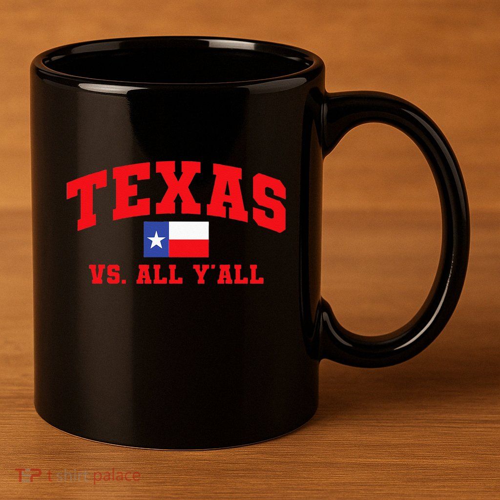 Texas Vs. All Y'All Texas Pride Home State Texas Shape 11oz C Handle Ceramic Mug