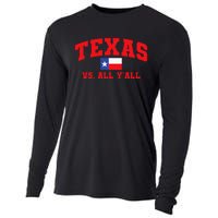 Texas Vs. All Y'All Texas Pride Home State Texas Shape Cooling Performance Long Sleeve Crew