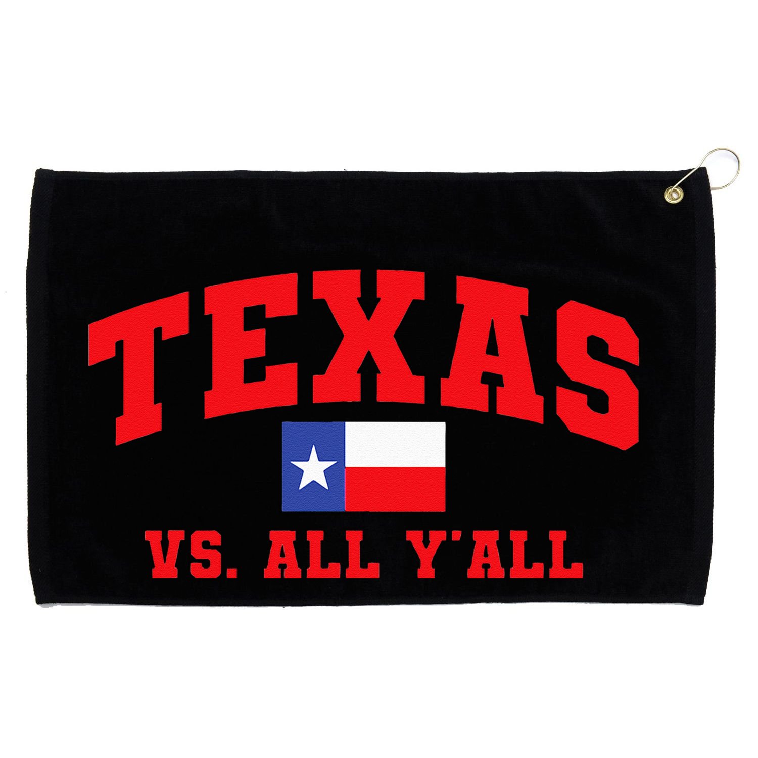 Texas Vs. All Y'All Texas Pride Home State Texas Shape Grommeted Golf Towel