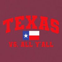 Texas Vs. All Y'All Texas Pride Home State Texas Shape 16oz Travel Tumbler