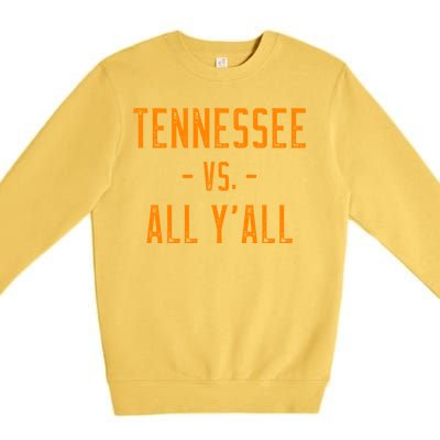 Tennessee Vs All Y’all Sports Weathered Vintage Southern Premium Crewneck Sweatshirt