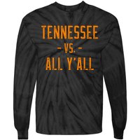 Tennessee Vs All Y’all Sports Weathered Vintage Southern Tie-Dye Long Sleeve Shirt