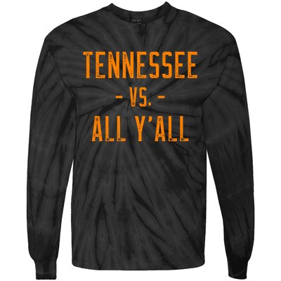 Tennessee Vs All Y’all Sports Weathered Vintage Southern Tie-Dye Long Sleeve Shirt