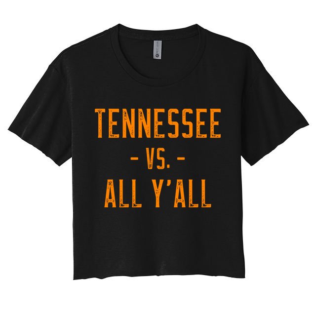 Tennessee Vs All Y’all Sports Weathered Vintage Southern Crop Top