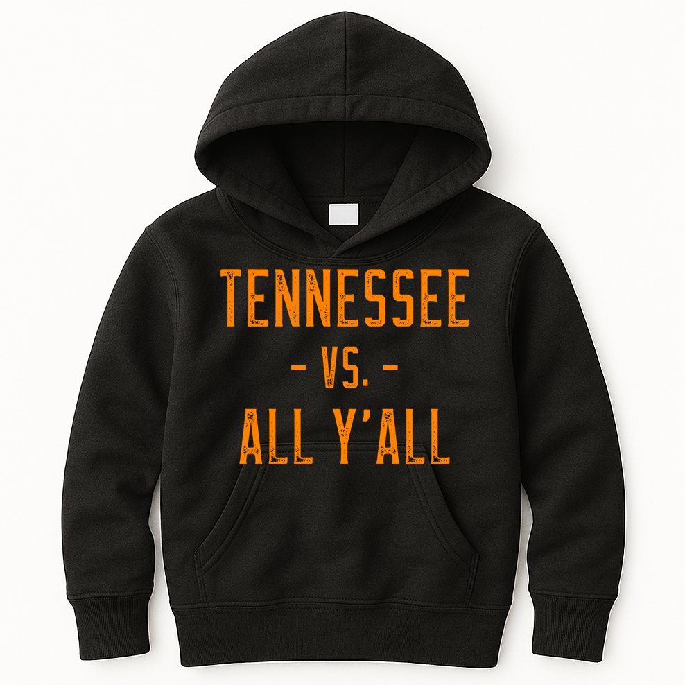Tennessee Vs All Y’all Sports Weathered Vintage Southern Kids Hoodie