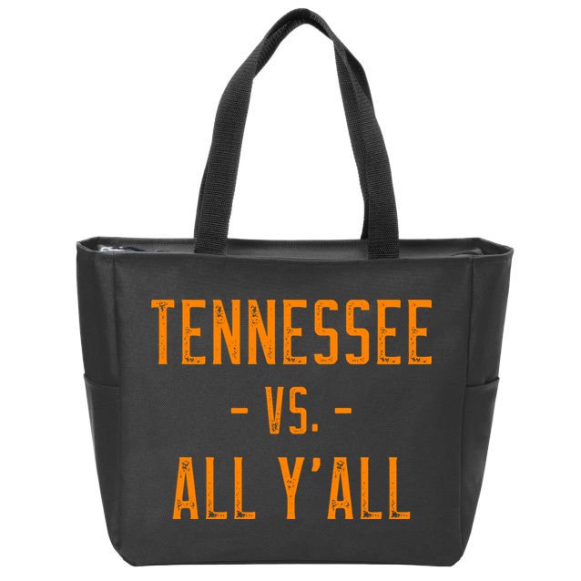 Tennessee Vs All Y’all Sports Weathered Vintage Southern Zip Tote Bag