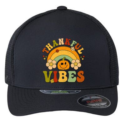 Thankful Vibes Autumn Pumpkin Harvest Festive Flexfit Unipanel Trucker Cap