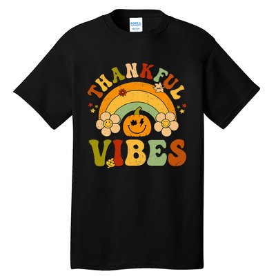 Thankful Vibes Autumn Pumpkin Harvest Festive Tall T-Shirt