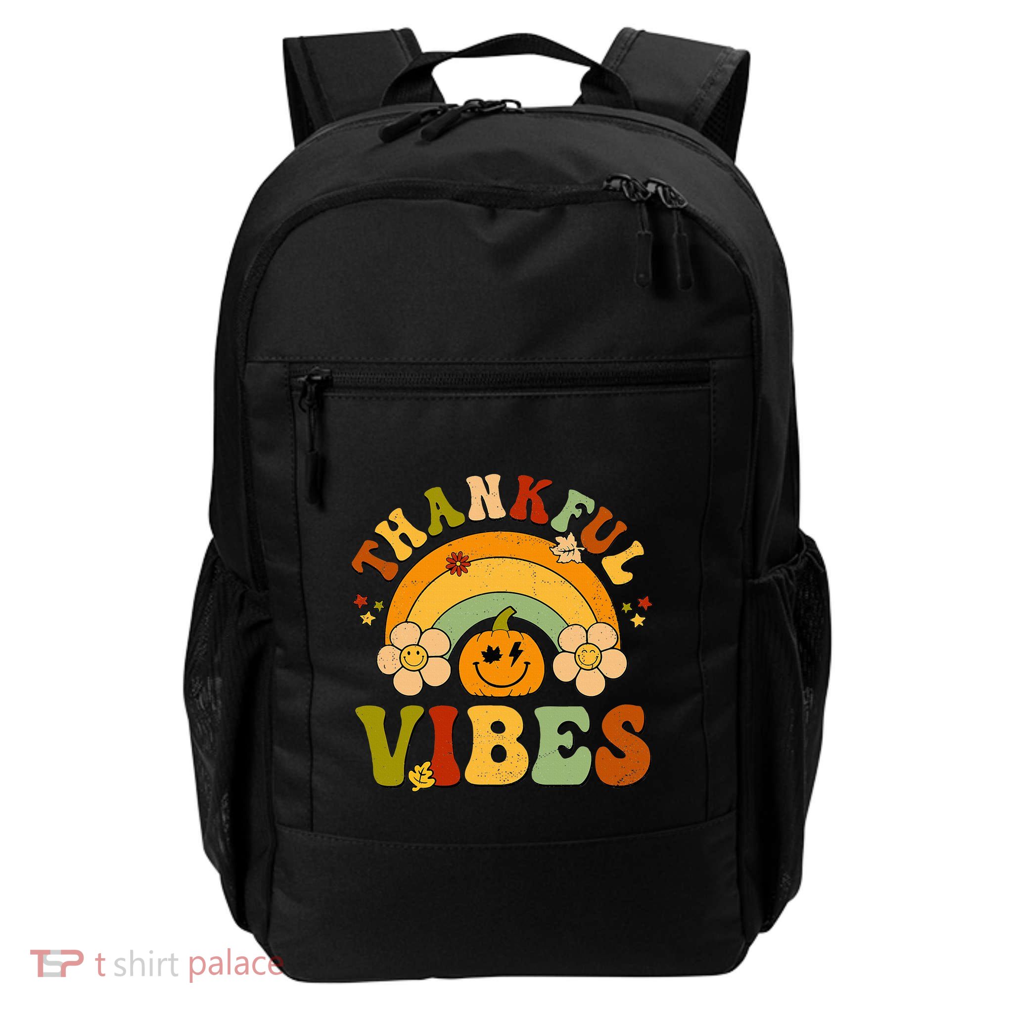 Thankful Vibes Autumn Pumpkin Harvest Festive Backpack