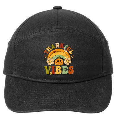 Thankful Vibes Autumn Pumpkin Harvest Festive 7-Panel Snapback Hat