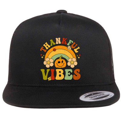Thankful Vibes Autumn Pumpkin Harvest Festive Flatbill Hat