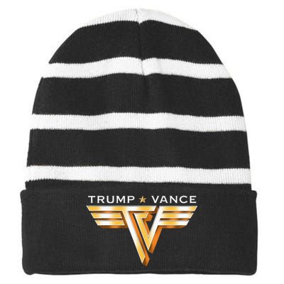 Trump Vance America Pro Trump 2024 Striped Beanie with Solid Band