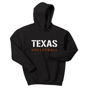 Texas Volleyball Block Style Kids Hoodie