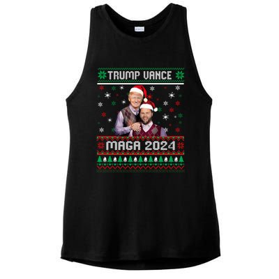 Trump Vance Brothers Maga 2024 Christmas Ugly Sweater Xmas Sweatshirt Ladies PosiCharge Tri-Blend Wicking Tank