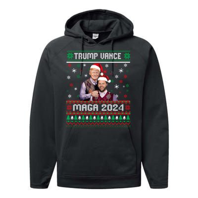 Trump Vance Brothers Maga 2024 Christmas Ugly Sweater Xmas Sweatshirt Performance Fleece Hoodie