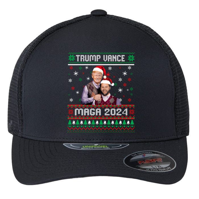 Trump Vance Brothers Maga 2024 Christmas Ugly Sweater Xmas Sweatshirt Flexfit Unipanel Trucker Cap