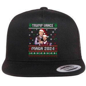 Trump Vance Brothers Maga 2024 Christmas Ugly Sweater Xmas Sweatshirt Flat Bill Trucker Hat