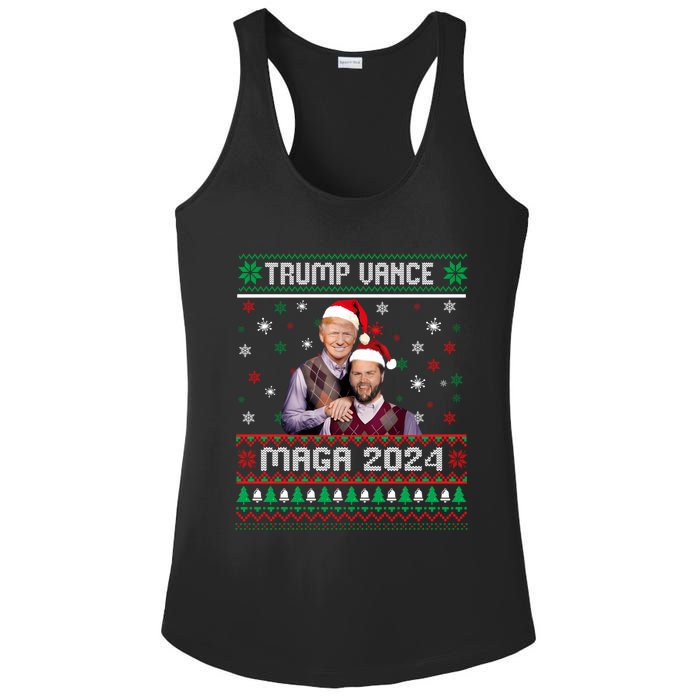 Trump Vance Brothers Maga 2024 Christmas Ugly Sweater Xmas Sweatshirt Ladies PosiCharge Competitor Racerback Tank