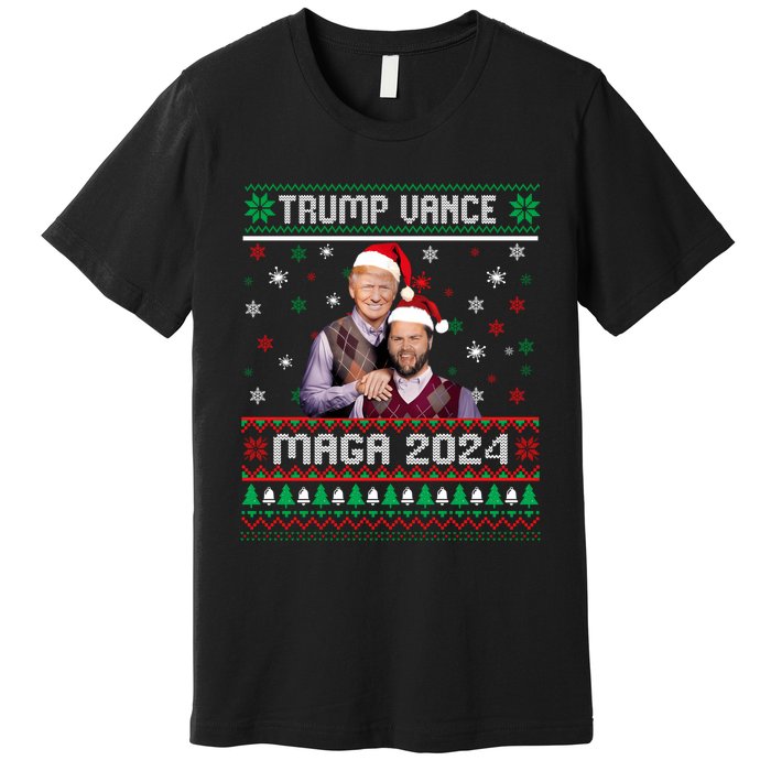 Trump Vance Brothers Maga 2024 Christmas Ugly Sweater Xmas Sweatshirt Premium T-Shirt