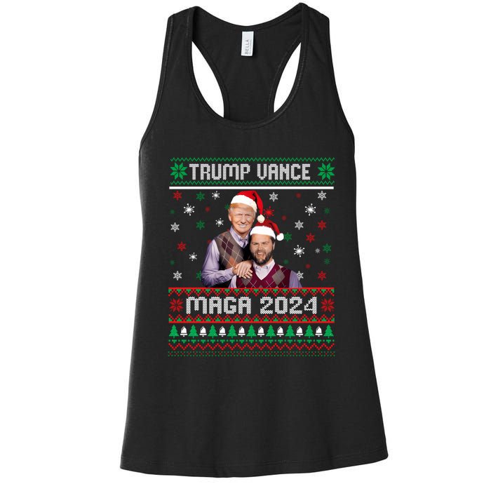 Trump Vance Brothers Maga 2024 Christmas Ugly Sweater Xmas Sweatshirt Women's Racerback Tank